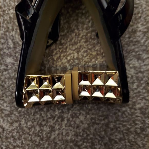 Rhinestone Decor Chunky Heeled Slide Sandals - Picture 8 of 13